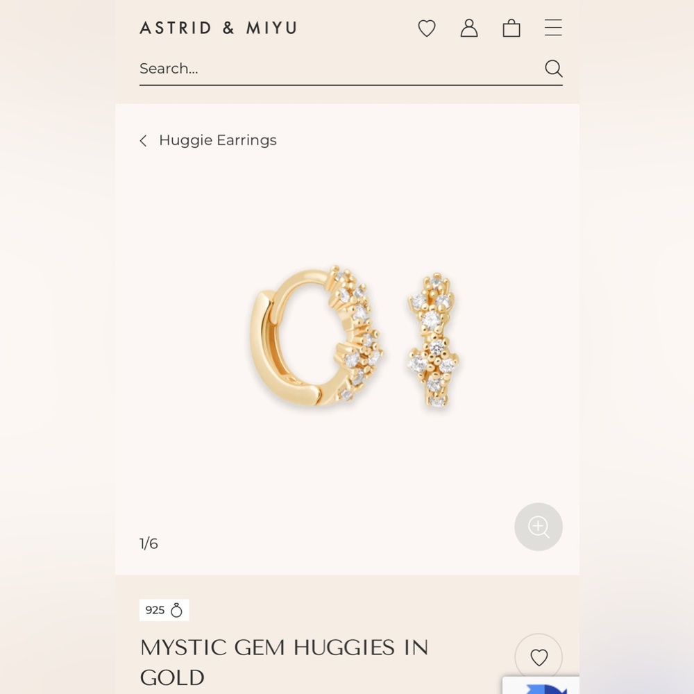 Astrid and Miyu mystic gem huggies